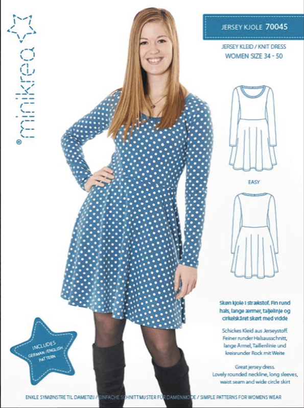 Minikrea jersey kjole 34-50 (70045)